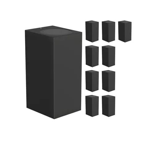 ledscom.de 10 Stück Wandleuchte ALSE für außen, IP54, Up-/Downlight, schwarz matt, eckig, 2x GU10 max. 35W