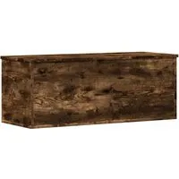 vidaXL Truhe Räuchereiche 90x35x35 cm - Aufbewahrungsbox aus hochwertigem Holzwerkstoff, ideal für vielseitige Nutzung als Couchtisch oder zur Aufbewahrung von Kleidung und Spielzeug. Langlebig und feuchtigkeitsbeständig.