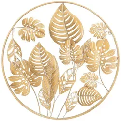 Goldene Wanddeko aus Metall 80x80 cm - Stilvolle Wanddeko in Gold aus robustem Metall. Mit den Maßen 80x80x6.5 cm setzt dieses Dekoobjekt elegante Akzente in jedem Raum.