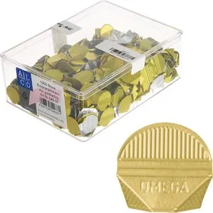 ALCO-Albert 540-37 Eckenklammern - 1000 Stück in Gold - Heftklammern aus Aluminium, ideal für Akten und Dokumente. Praktische Kunststoffdose und stilvolles Design zum Markieren von Seiten.