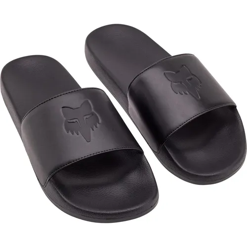 Fox Head Slide Sandalen - Schwarz - Größe L - Bequeme Fox Head Slide Sandalen in Schwarz, ideal für den Sommer und perfekt für Freizeitaktivitäten oder entspannte Tage am Strand.