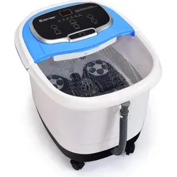 Fußbad Massagegerät mit Wärme, Duschfunktion, Elektrisches Fußmassagebad, Fußbadewanne mit Massage & Heizung, Rollbar, 10-60 min. Timer, 35-48...