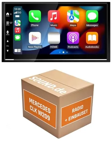 Autoradio Einbaupaket für Kenwood DMX7722DABS kompatibel mit Mercedes CLK W209 MoPf | (Wireless) Apple CarPlay (Wireless) Android Auto