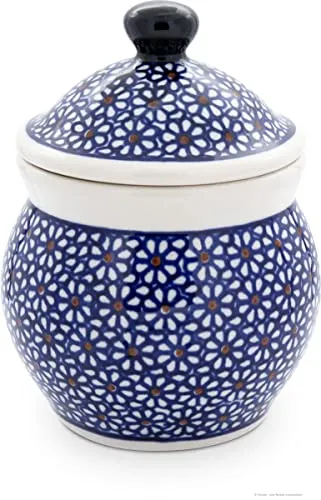 Orirignal Bunzlauer Keramik Mehldose Zuckerdose Ø11,0 cm, H=11,7 cm, V=0.42 Liter, Dekor 120