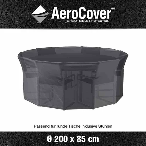 AEROCOVER Atmungsaktive Schutzhülle für Sitzgruppen Ø200xH85 cm - Schutzhülle für Gartenmöbel, atmungsaktiv und wasserabweisend. Schützt vor Schimmel und verlängert die Lebensdauer Ihrer Möbel.