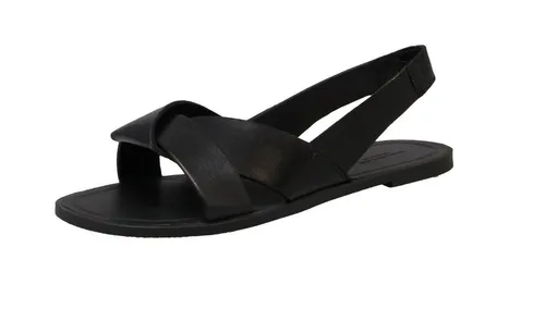 Vagabond Tia 2.0 Pantolette - Komfortable Leder-Pantolette in Schwarz (38 EU) - Wanderschuhe, aus hochwertigem Glattleder mit bequemer Gummisohle für optimalen Tragekomfort beim Wandern und im Alltag.