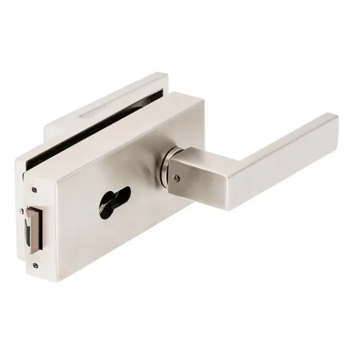 Glastürschloss Q PZ ohne Bänder Edelstahl Glastürbeschlag Square Mid