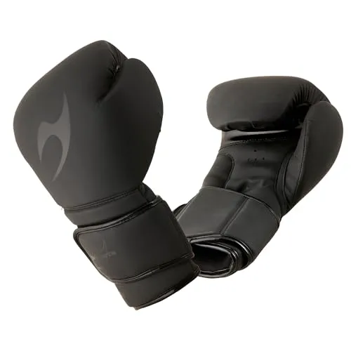 Ju-Sports Boxhandschuhe 12 oz. - Training pro, Black/Black - Hochwertige 12 oz. Boxhandschuhe aus PU-Kunstleder mit angenähtem Daumen und Klettverschluss. Ideal für Training und Wettkampf, bieten sie optimalen Schutz und Komfort für Herren und Damen in der Boxsportart.