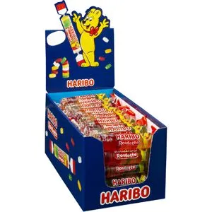 Haribo Fruchtgummis Roulette, 50 Rollen a 10 Stück in gelb von HARIBO