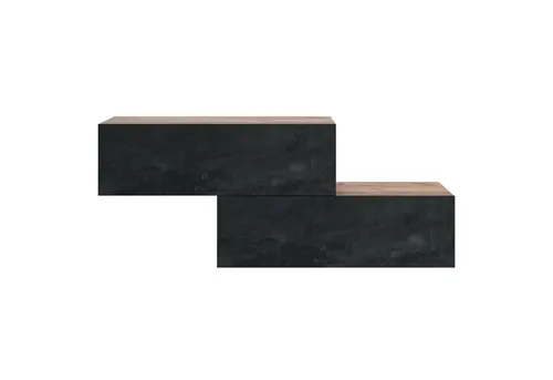 Planetmöbel Garderoben-Set 100 cm - Garderobenschrank für Flur, flexibel als Wandgarderobe hängend oder stehend, in edlem Gold Eiche und Schwarz Charcoal, ideal für stilvolle Eingänge.