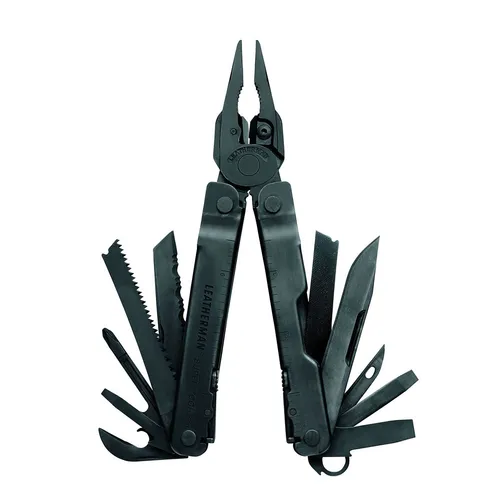 Multifunktionswerkzeug SUPER TOOL 300 - Schwarz, Vielseitiges Outdoor-Werkzeug - Outdoor-Werkzeuge, 12 Funktionen in einem kompakten Design, ideal für Camping und Abenteuer.