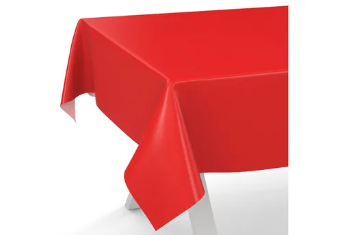 ANRO Tischdecke abwaschbar Wachstuch-Tischdecke Gartentischdecke (Einzelstück 1-tlg), wasserabweisend Einfarbig Rot Breite 140cm