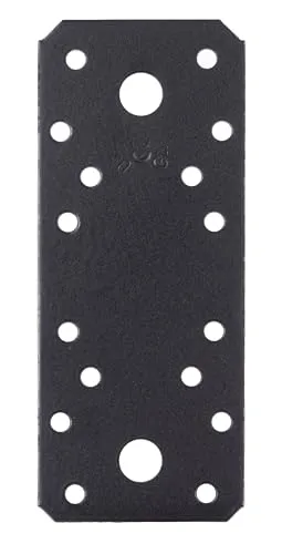 Alberts 824846 Flachverbinder, schwarz - Türsicherungen aus verzinktem Stahl mit schwarzer Kunststoffbeschichtung, bieten höchste Stabilität und Haltbarkeit für Ihre Projekte.