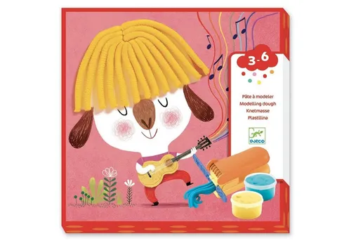 DJECO Kreativset DJ09890 Knete 3-6: Locken und gerades Haar