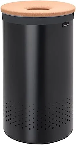 Brabantia Wäschebox mit Korkdeckel, Schwarz, 60 L in schwarz von Brabantia
