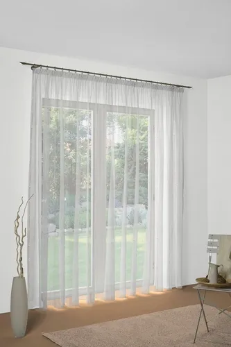 Wirth Faltenband-Vorhang (1 St), halbtransparent, Store - Eleganter Vorhang mit klassischem Faltenband für einen stilvollen Faltenwurf. Die halbtransparente Struktur sorgt für ein harmonisches Lichtspiel und verleiht jedem Raum eine besondere Atmosphäre.