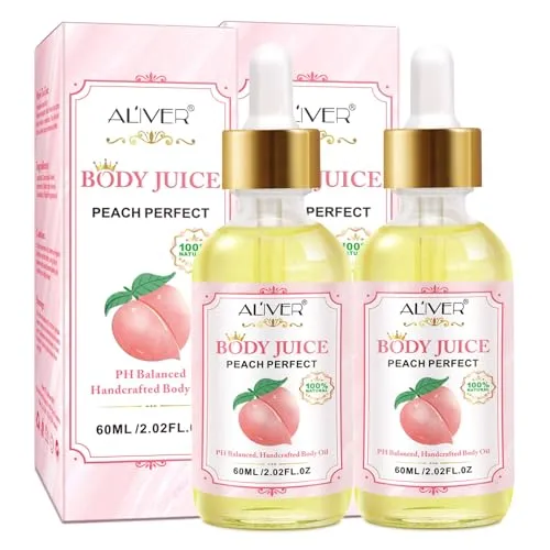 P-Beauty Pfirsich Körperöl 2x 60 ml - Body Oil Peach Perfect - Körperöl & Massageöl - Feuchtigkeitspflege, schnell einziehend, Duftöl für weiche Haut & Glow, sinnliches Pflegeöl Ganzkörperpflege