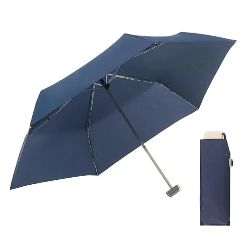 Doppler Regenschirm Traveler Slim in Navy I Flacher Schirm klein & kompakt I Taschenregenschirm I Leichter Taschenschirm für Reisen & für Unterwegs I Einfach zu Öffnen & zu Schließen