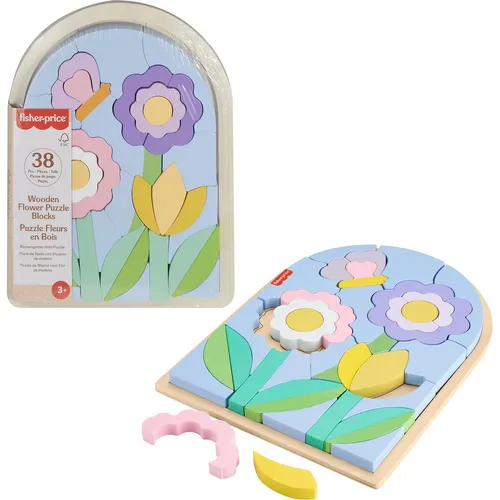 Fisher-Price Blumengarten Holz-Puzzle (38 Teile) (HXT97) von Mattel Fisher-Price