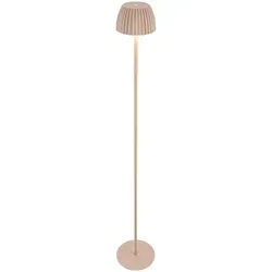 BRILONER Riffle LED Stehlampe kabellos IP44 - Moderne Standleuchte in Beige, German Design Award Winner 2025, mit dimmbarem Touchdimmer und bis zu 18 Stunden Leuchtdauer – ideal für gemütliche Wohnräume.