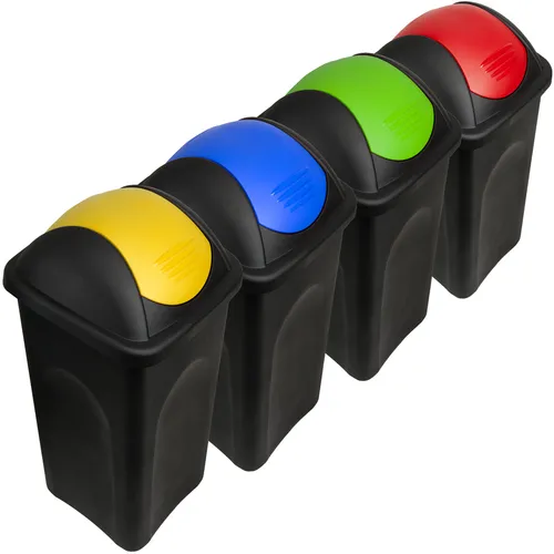 Mülleimer Schwingdeckel 4er-Set 60L von Deuba