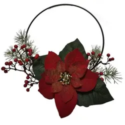 Dekoring Weihnachtsstern Rot 33 cm - RED CHRISTMAS - Rot/Weiß/Grün