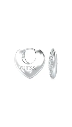 Guess Creolen Kristall-Herz in silber von GUESS