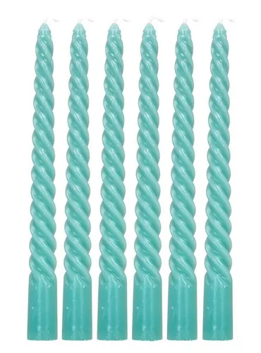 Levandeo® Tafelkerze, 6er Set Grüne Kerzen Gedreht H20cm Stabkerzen Tafelkerzen
