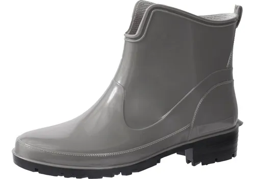 Ladeheid Damen Kurze Gummistiefel LA-930 (Grau, 36) - Wasserdichte Damen Gummistiefel - Ideal für regnerische Tage, mit rutschfester Laufsohle und komfortablem Design für Spaziergänge und Gartenarbeit.