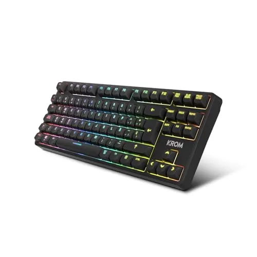 KROM KERNEL PRO - Mechanische Gaming-Tastatur - Mechanische TKL-Tastatur mit RGB-Hintergrundbeleuchtung und 18 Effekten, Hot-Swap-Technologie, Bluetooth 5.3 und abnehmbarer Abdeckung für individuelles Gaming-Erlebnis.