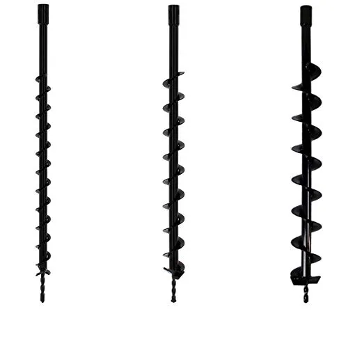 GT Garden Satz Erdbohrer 3 Stück Durchmesser 40/60/80 mm, Pfahlbohrer Pfostenbohrer Ersatzbohrer für Erdbohrgerät