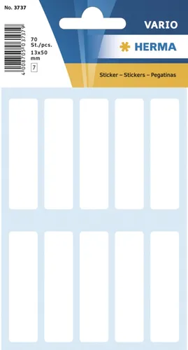 HERMA 3737 Sticker weiss 13 x 50 mm 70 Stück
