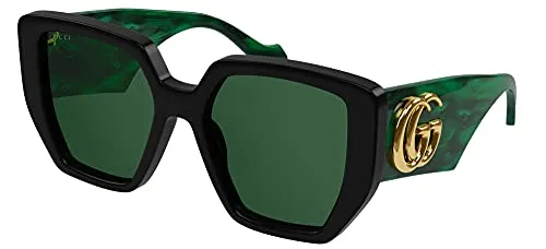 GUCCI Womens GG0956S Sunglasses, Black-Green-Green, 54 von GUCCI