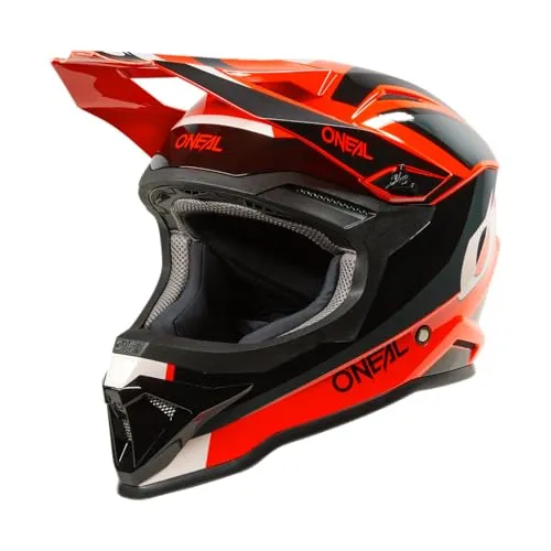 O'NEAL 1SERIES STREAM V.24 Kinder Helm - Schwarz/Rot, Größe L - Motorradhelm für Unisex Kinder, bietet optimalen Schutz und stylisches Design in Schwarz und Rot.