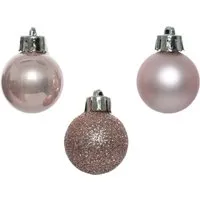 Marelida Christbaumkugel Weihnachtskugel Bruchfest Glänzend Matt Glitzernd Rosa 14 Stk