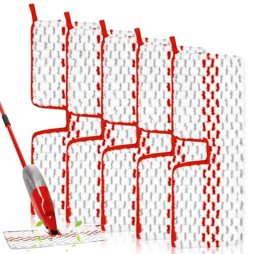 Stück für Vileda 1-2 Spraymax Sprühwischer Ersatzbezug Set, Waschbarer Wischbezug Mop für Wischmopp mit Sprühfunktion, Wiederverwendbar Microfaser Reinigung Pads für alle Bodenarten Geeignet 5