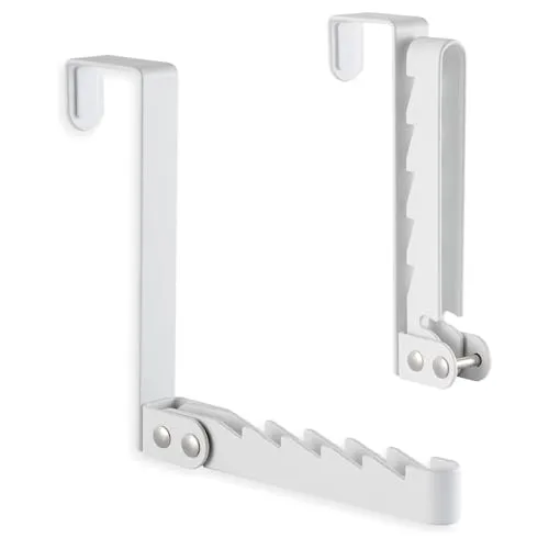 Techchii Türgarderobe zum Einhängen, Faltbarer Türhaken 5 Kleiderbügel Garderobenhaken Tür Türkleiderhaken zum Einhängen Metall Tür Haken für Kleidung, Mantel, Hinter der Badezimmertür