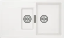 Schock Mono D-150 A Polaris Granitspüle - Reversible Granitspüle in Weiß, ideal für Unterschränke ab 60 cm. Mit praktischer Exzenterbetätigung und großzügigen Maßen (BxT): 86 x 51 cm.