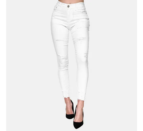 Elara Slim-fit-Jeans Damen Skinny Jeans Destroyed – High Waist Hose und Used Look