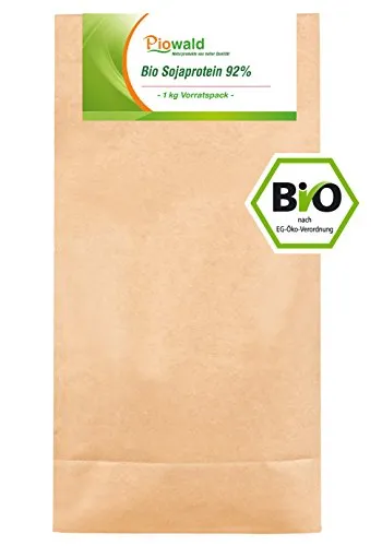 BIO Sojaprotein 92% - 1 kg Vorratspack - Pflanzliches Protein für Veganer, ideal zur Unterstützung beim Fitness und Muskelaufbau.
