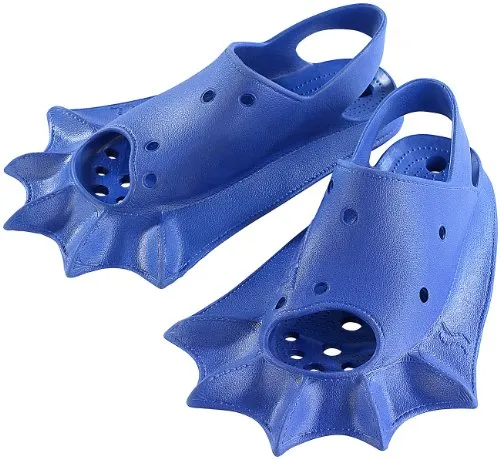 Speeron Schwimm-Flosse: 2in1-Kombi-Flosse: Badeschlappen & Schwimmflosse, Gr.33-35 (Strandschuh und Schwimm, Schwimmflossen Kinder, Flossen Schuhe)