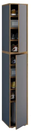 XL Holz Schuhschrank Salia B30 - Großer Stauraum - Schuhschrank mit 9 Fächern für 5 Paar Schuhe, grifflosen Drehtüren und push-to-open-Funktion. Ideal für Ordnung im Flur, stilvolles Design und hochwertige Verarbeitung.