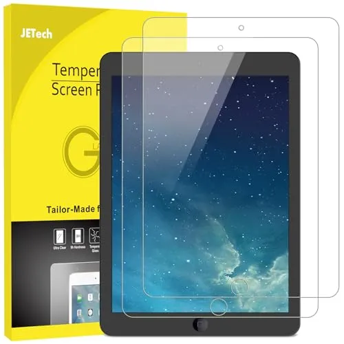 JETech Schutzfolie für iPad (9,7 Zoll, 2018/2017 Modell, 6./5.Generation), iPad Air 1/2, iPad Pro 9,7 Zoll, Gehärtetes Glas Film, HD Klar, 1 Stück