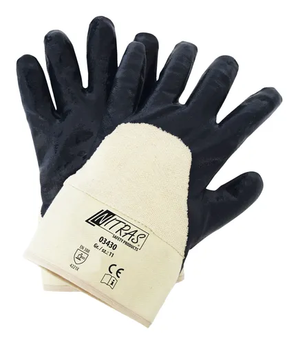 Nitras Nitrilhandschuh, blau, Stulpe, teilbeschichtet, Größe 11 - 03430/11 (VPE: 12 Paar)