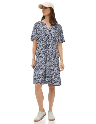 CECIL Damen 1408824 Gemustertes Strukturkleid, urban Dark Blue, XXL