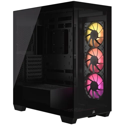 CORSAIR 3500X ARGB Mid-Tower ATX PC-Gehäuse - Gehärtetes Panorama-Glas, hohe Kühlkapazität mit 3 vorinstallierten ARGB-Lüftern und einfachem Zugang