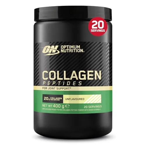Optimum Nutrition Collagen Peptides Pulver mit Vitamin C für Gelenke, geschmacksneutral, 20 g Kollagen pro Portion, 400g, 20 Portionen