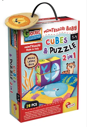 LISCIANI 98347 Montessori Holz Cubes And Puzzle