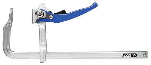 KS Tools Ganzstahl-Schnellspann-Schraubzwinge 800 mm - Zwinge mit Schnellspannmechanismus für effizientes Arbeiten, ideal für Holz- und Metallbearbeitung.