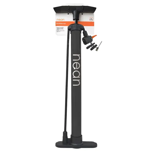 nean Fahrrad Standluftpumpe mit Ventiladaptern, 450 ml, schwarz